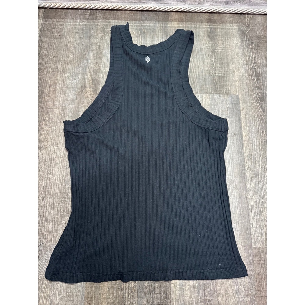 Free People Movement Ribbed Racerback Tank Top Black Size Large - Picture 3 of 3